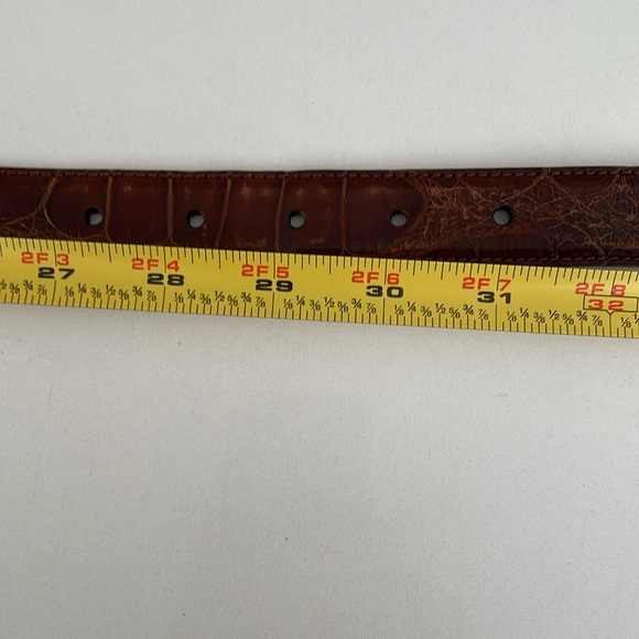 Ralph Lauren Sterling Silver Buckle & Brown Genuine Alligator Belt. - Picture 15 of 16